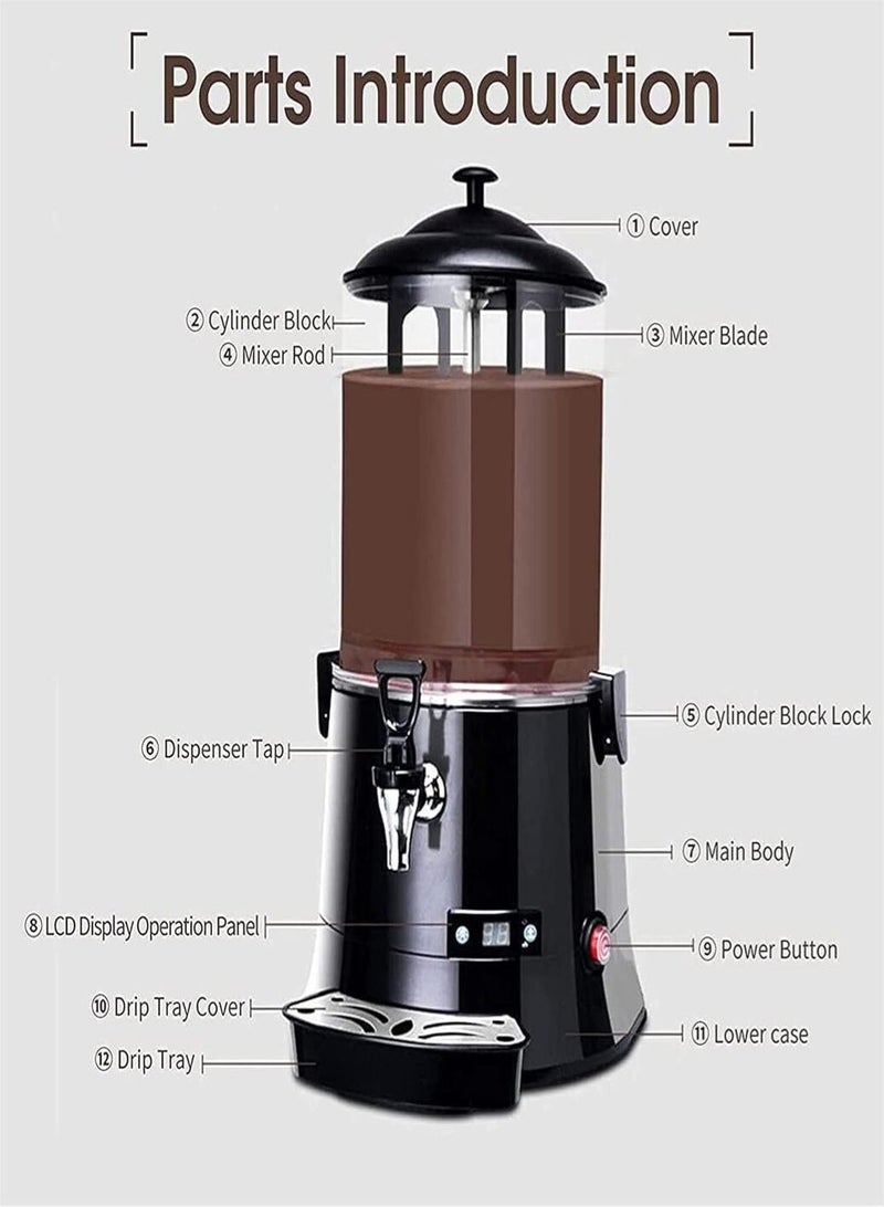 KitchTron Commercial Chocolate Melter Machine 10L | Hot Chocolate Machine with Digital Temperature Control 30°C–90°C | LED Display Stainless Steel Chocolate Dispenser | Warmer for Coffee, Milk & Tea - Image 5